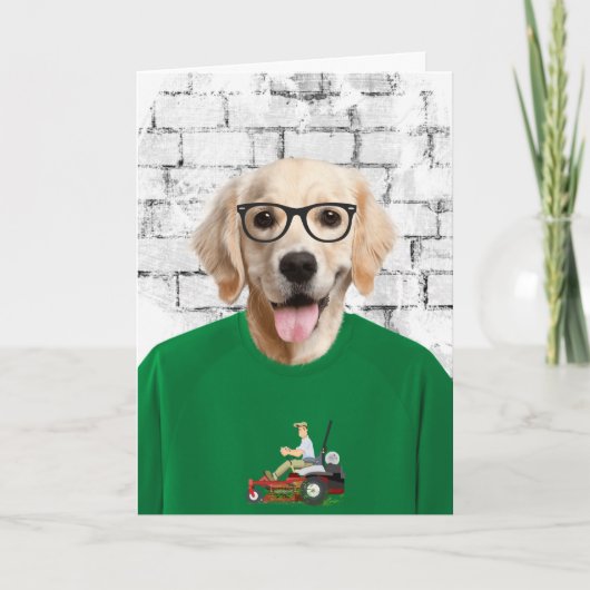 Goldener Retriever am Vatertag im T - Shirt Karte (Vorderseite)