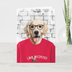 Goldener Retriever am Vatertag im T - Shirt Karte