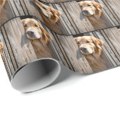 Goldener Retriever an der Barenttür Geschenkpapier (Rolleneckpunkt)