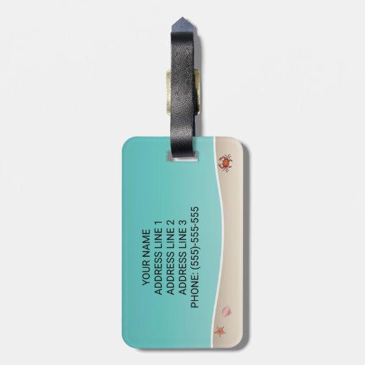 Goldener Retriever an einem tropischen Sommerstran Gepäckanhänger (Rückseite vertikal)