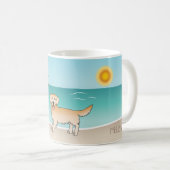 Goldener Retriever an einem tropischen Sommerstran Kaffeetasse (VorderseiteRechts)