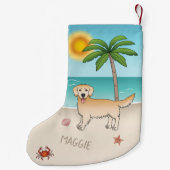 Goldener Retriever an einem tropischen Sommerstran Kleiner Weihnachtsstrumpf (Rückseite)