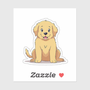 Goldener Retriever, anime gemütlicher Charm, klein Aufkleber