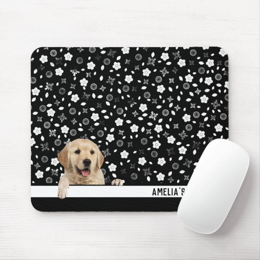 Goldener Retriever auf Blumendruck Mousepad (Mit Mouse)
