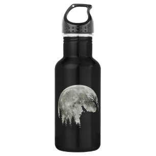 Goldener Retriever auf dem heiligen Halloween-Mond Edelstahlflasche