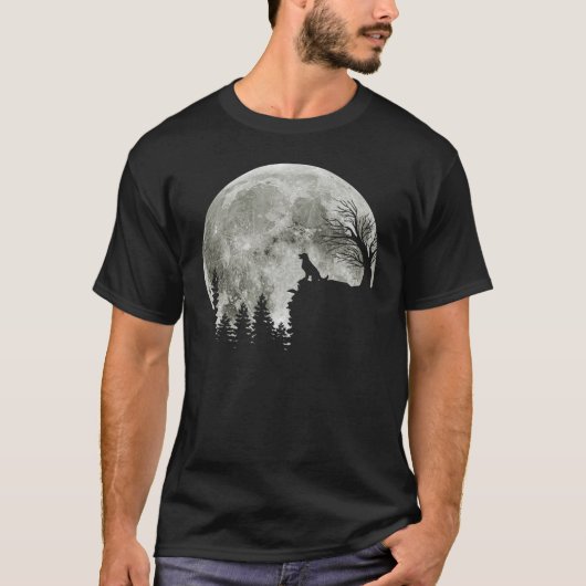 Goldener Retriever auf dem heiligen Halloween-Mond T-Shirt (Vorderseite)
