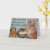 Goldener Retriever auf den WeltGlückwunsch Karte (Gelbe Blume)