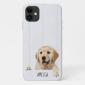 Goldener Retriever auf weißem Holz Case-Mate iPhone Hülle (Rückseite)