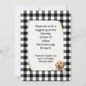 Goldener Retriever auf weißem Party Einladung (Rückseite)