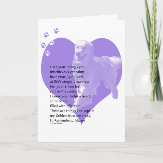 Goldener Retriever-Beileids-Karte 2 Karte (Vorderseite)