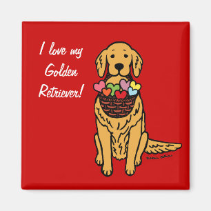 Goldener Retriever-Cartoon Magnet