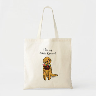 Goldener Retriever-Cartoon Tragetasche
