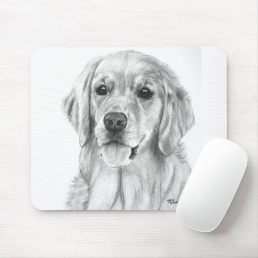 Goldener Retriever, der Mousepad zeichnet (Mit Mouse)
