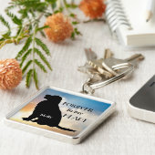 Goldener Retriever-ErinnerungsName-Silhouette Schlüsselanhänger (Seite)