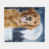 Goldener Retriever-Fleece-Decke Fleecedecke (Vorderseite (Horizontal))
