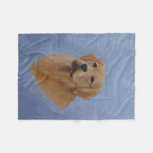 Goldener Retriever-Fleece-Decke Fleecedecke (Vorderseite (Horizontal))