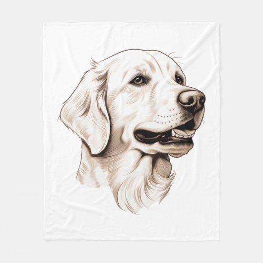 Goldener Retriever Fleecedecke (Vorderseite)