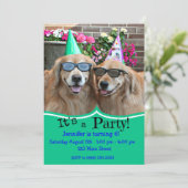 Goldener Retriever-Geburtstags-Party Einladung (Stehend Vorderseite)
