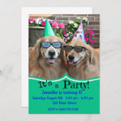 Goldener Retriever-Geburtstags-Party Einladung (Vorne/Hinten)