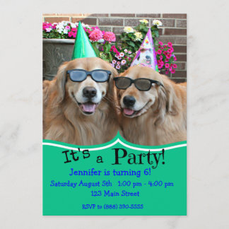 Goldener Retriever-Geburtstags-Party Einladung
