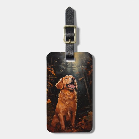 Goldener Retriever Gepäckanhänger (Vorderseite vertikal)