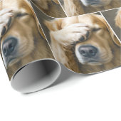 Goldener Retriever Geschenkpapier (Rolleneckpunkt)