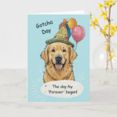 Goldener Retriever Gotcha-Tag-Feier Karte (Gelbe Blume)