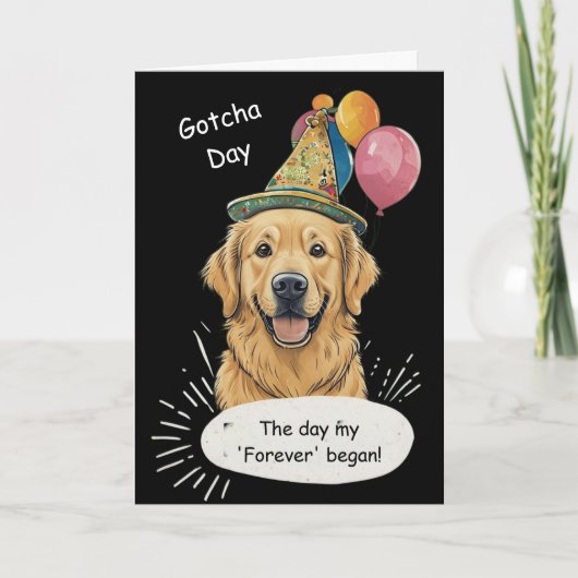 Goldener Retriever Gotcha-Tag-Feier Karte (Vorderseite)