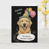Goldener Retriever Gotcha-Tag-Feier Karte (Gelbe Blume)