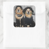 Goldener Retriever Goth Style Quadratischer Aufkleber (Tasche)