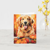 Goldener Retriever Herbst Erntedank Karte (Gelbe Blume)
