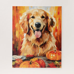 Goldener Retriever Herbst Erntedank Puzzle