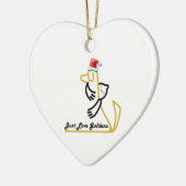 Goldener Retriever-Herz-Verzierung, gerade Liebe Keramikornament (Links)
