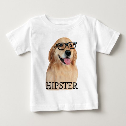 Goldener Retriever-Hipster-Nerd Baby T-shirt (Vorderseite)