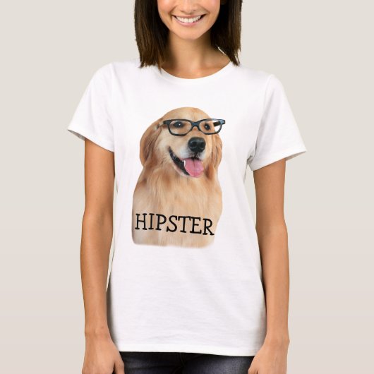 Goldener Retriever-Hipster-Nerd T-Shirt (Vorderseite)