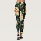 Goldener Retriever-Hund, Eukalyptus-Blätter, Leggings (Rückseite)