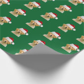 Goldener Retriever-Hund in der Weihnachtsmannmütze Geschenkpapier (Ecke)