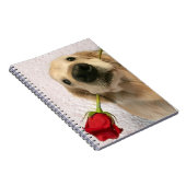 Goldener Retriever-Hund mit Roter Rose Notizblock (Rechte Seite)
