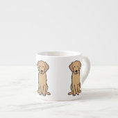 Goldener Retriever-HundeCartoon Espressotasse (Vorderseite Rechts)