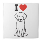 Goldener Retriever-HundeCartoon Fliese (Vorderseite)