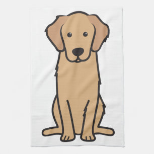 Goldener Retriever-HundeCartoon Geschirrtuch