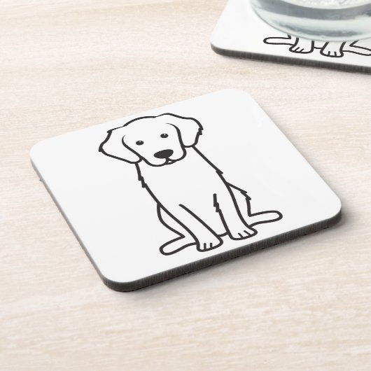 Goldener Retriever-HundeCartoon Getränkeuntersetzer (Linke Seite)