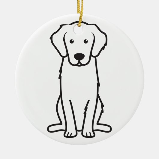 Goldener Retriever-HundeCartoon Keramikornament (Vorne)