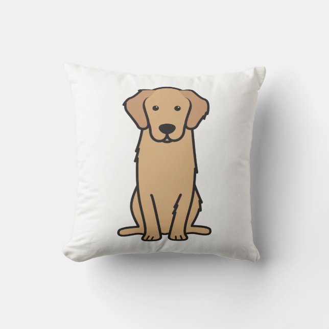 Goldener Retriever-HundeCartoon Kissen (Vorderseite)