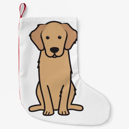 Goldener Retriever-HundeCartoon Kleiner Weihnachtsstrumpf (Vorderseite)