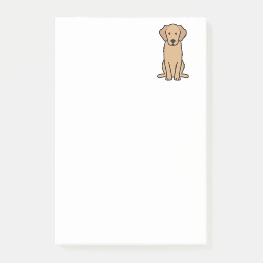 Goldener Retriever-HundeCartoon Post-it Klebezettel (Vorderseite)