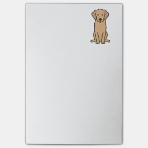 Goldener Retriever-HundeCartoon Post-it Klebezettel