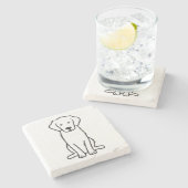 Goldener Retriever-HundeCartoon Steinuntersetzer (Seitenansicht)