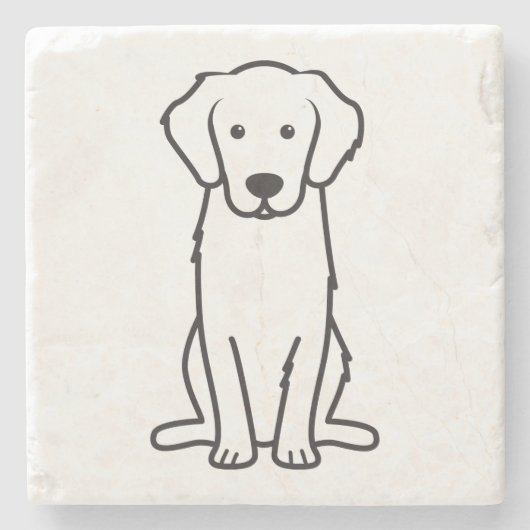 Goldener Retriever-HundeCartoon Steinuntersetzer (Vorderseite)
