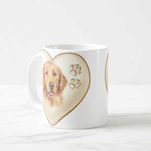 Goldener Retriever-Hundekaffee-Tassen-Schale Kaffeetasse (Vorderseite Links)
